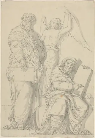 The Prophets Hosea and Jonah, by Louis Félix de La Rue, ink, 1748