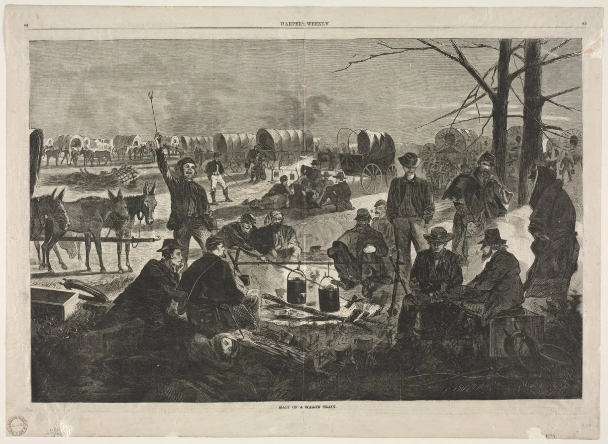 Halt of the Wagon Train, detail