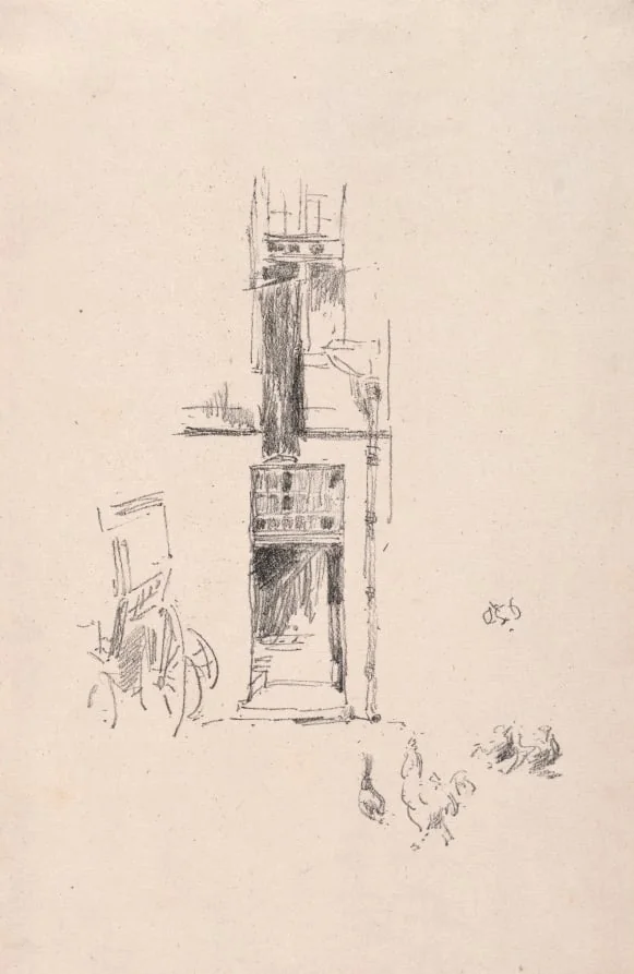 Cocks and Hens, Hotel Colbert, detail