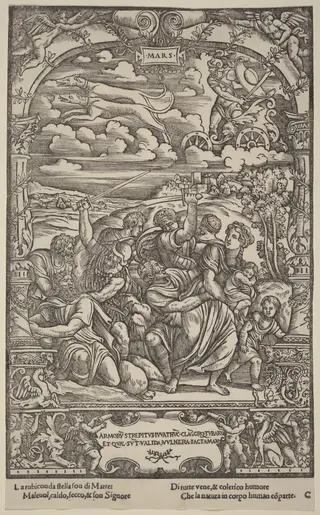 Mars, by Gabriele Giolito de' Ferrara, ink, 1534