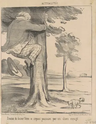 Emotion du docteur Véron ..., by Honoré Daumier, ink, 1852
