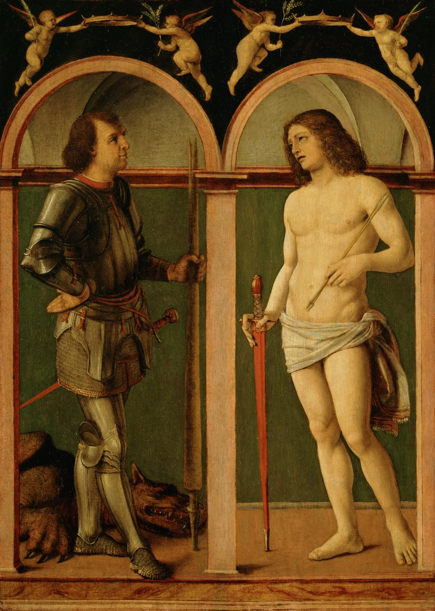 Saint George and Saint Sebastian, detail