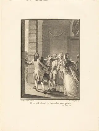Il en est nâvré, je l'entraine avec peine, by Noël Le Mire, ink, 1779