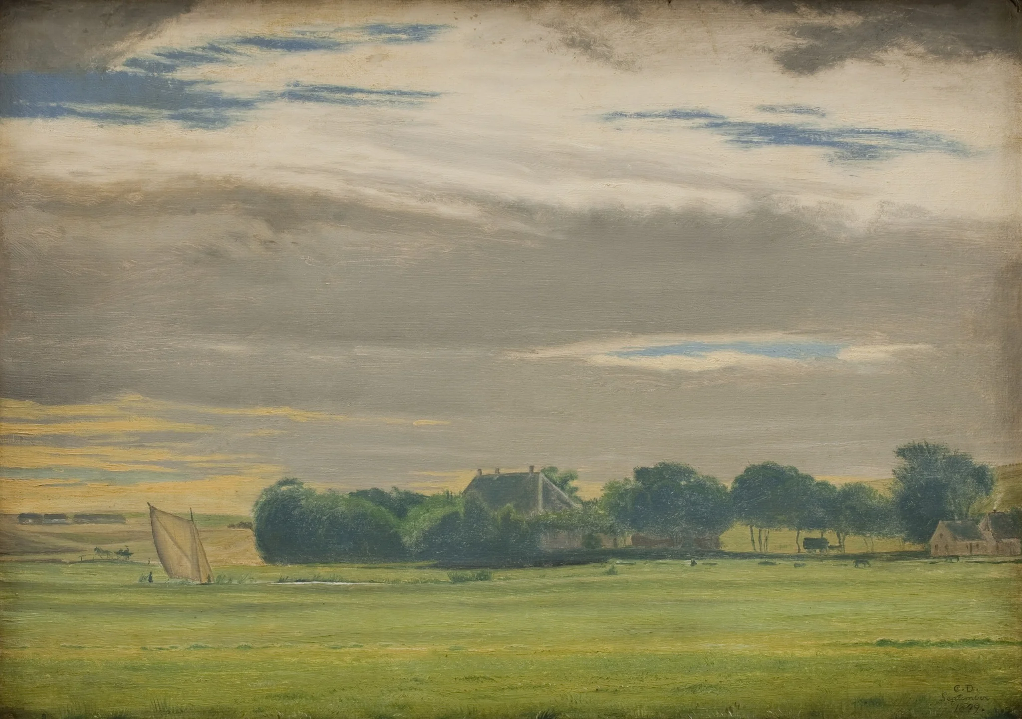 Landscape near the Town of Skive with Skivehus Manor, Jutland, detail