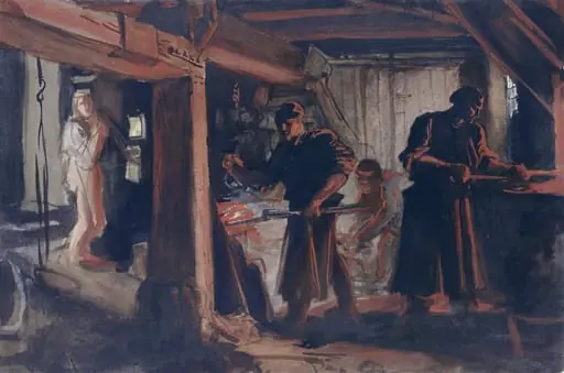 The Forge, by Marchioness of Waterford Louisa Anne, watercolor, 1850