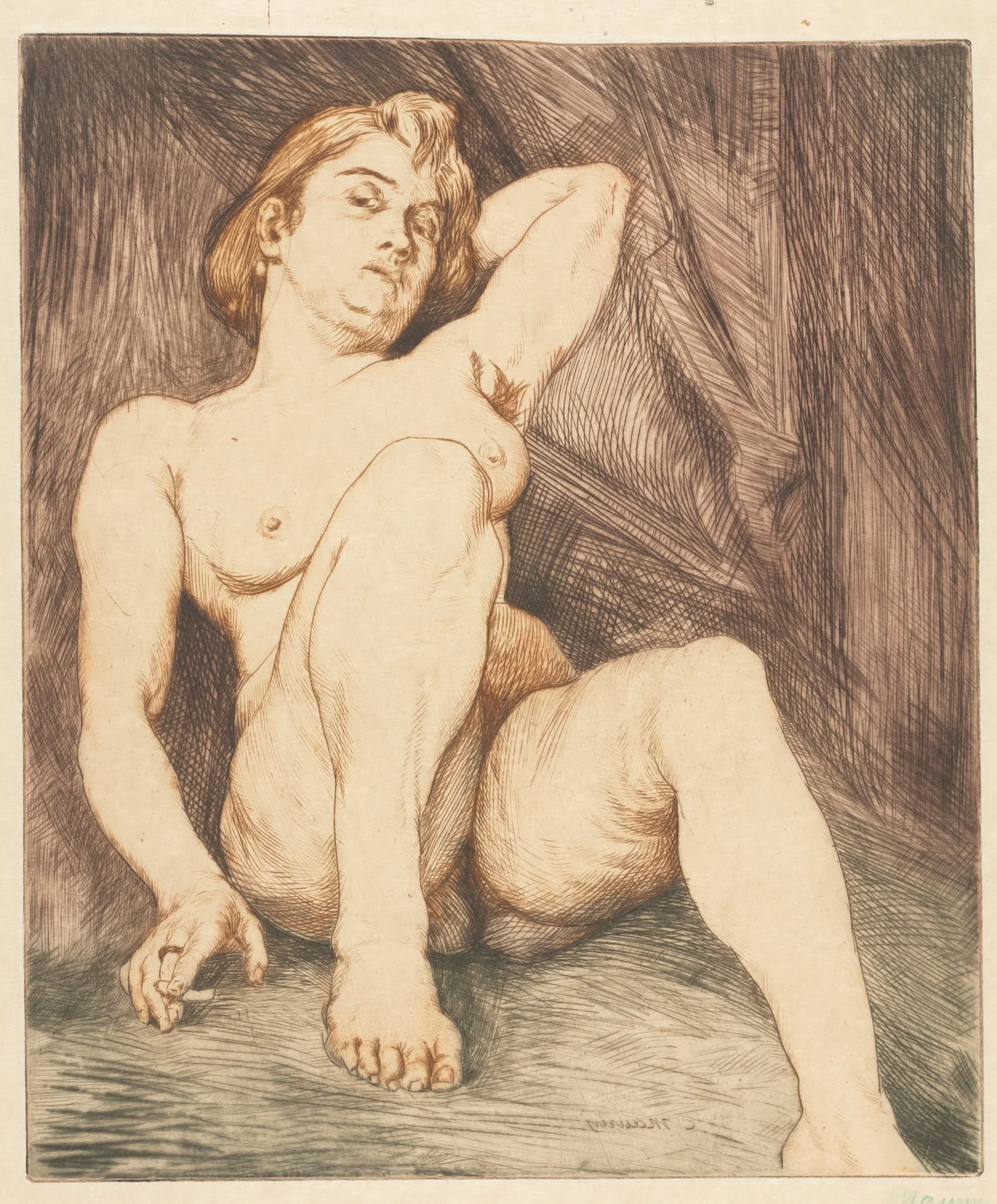 The Cigarette, detail