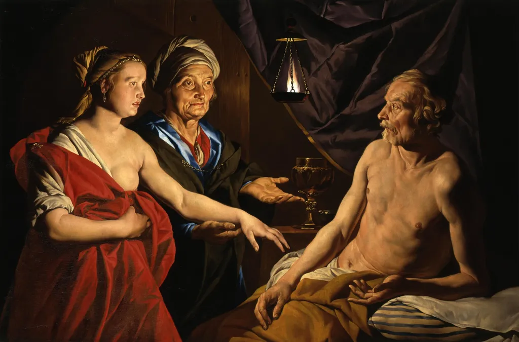 Sarah Leads Abraham to Hagar, by Matthias Stom, oil, 1632