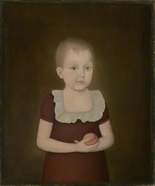Child with a Peach, by John Brewster, Jr., oil, 1810