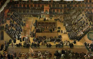 Auto-da-fe on Plaza Mayor, Madrid, by Francisco Rizi, oil