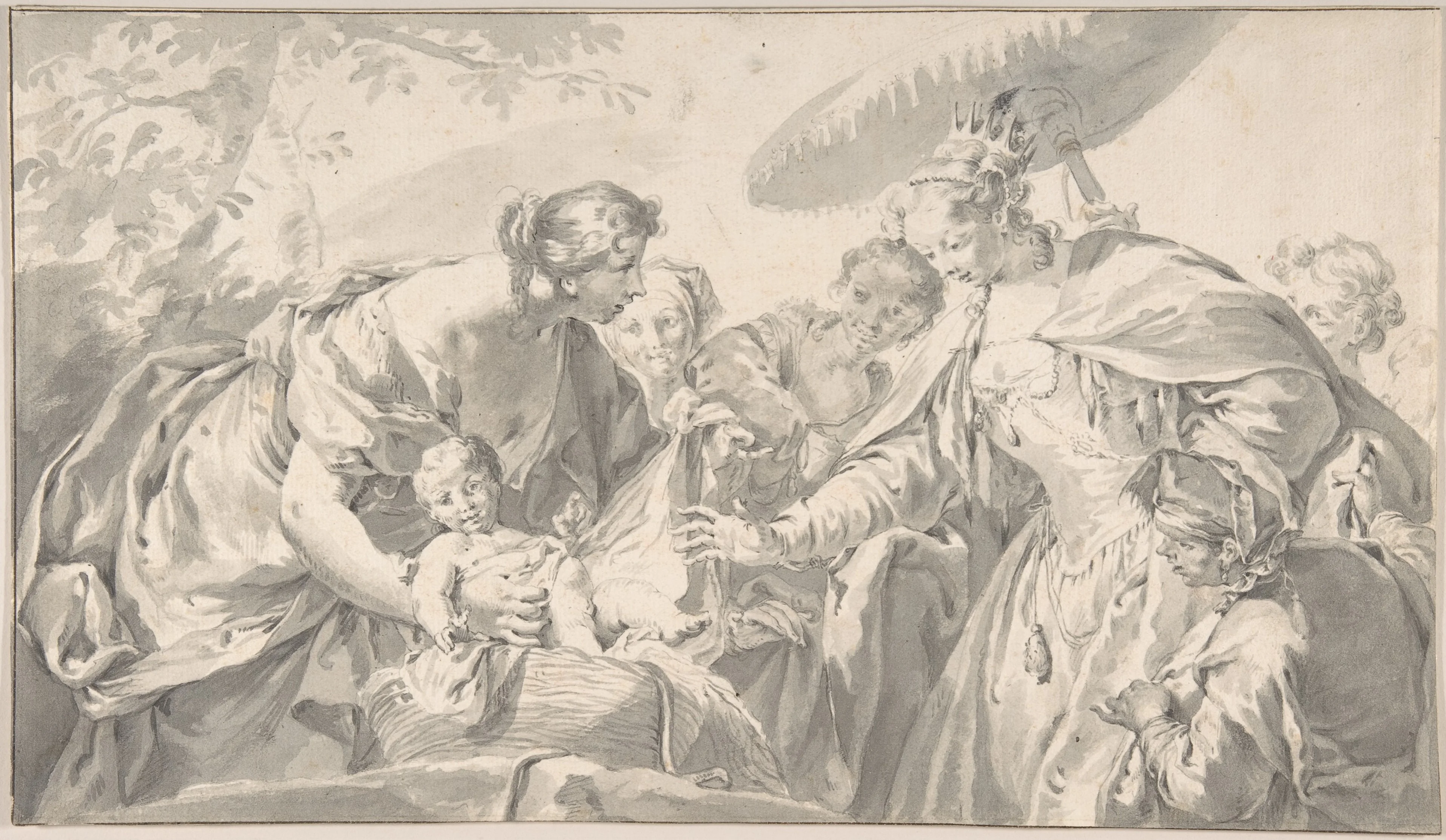 The Finding of Moses, detail
