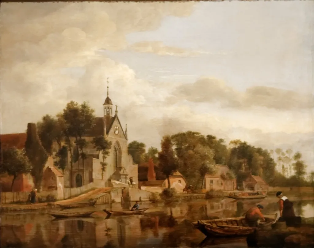 Dutch Landscape, by Jan van der Heyden, oil, 1670