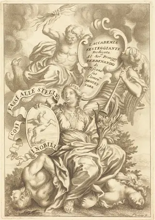 Dedication Plate, by Theodor Verkruis, ink, 1710