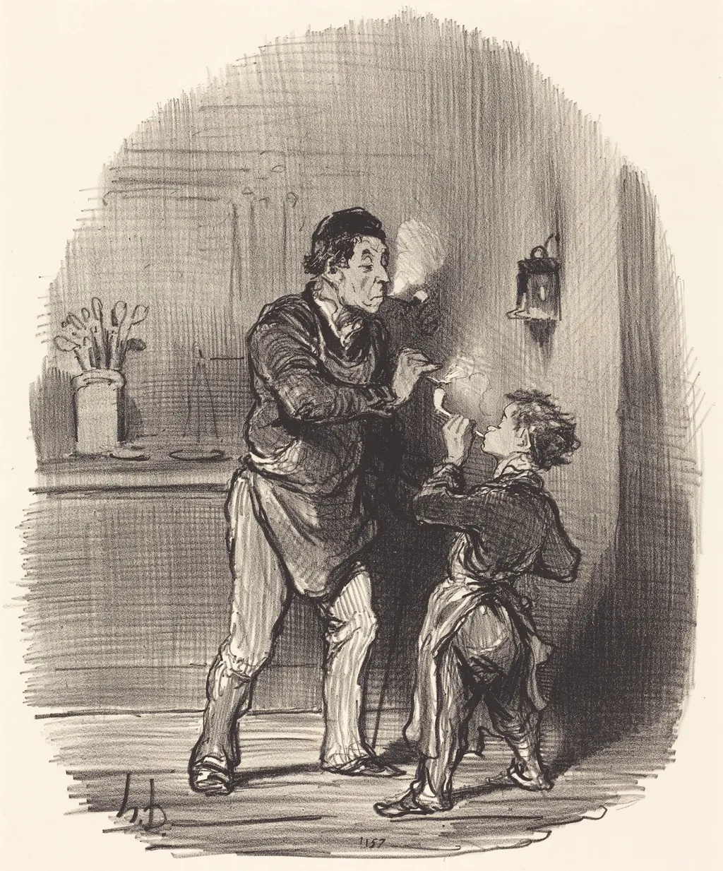 Le Chiffonnier philosophe, by Honoré Daumier, ink, 1847