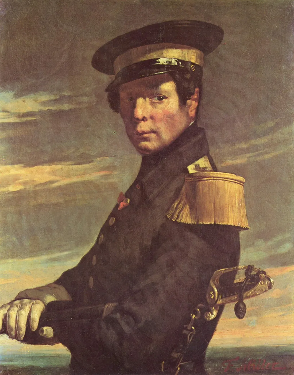Portrait d'un officier de marine, by Jean François Millet, oil, 1850