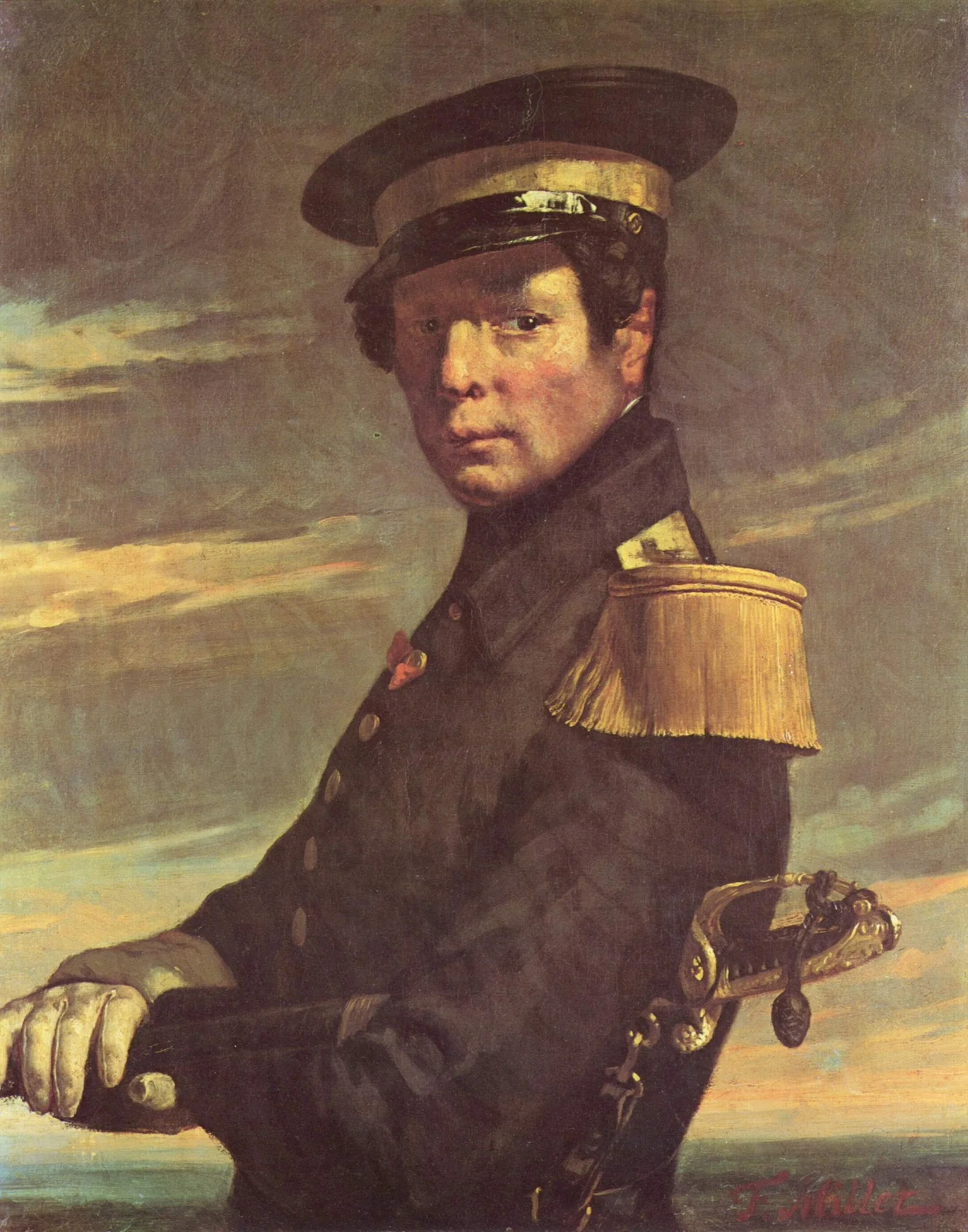 Portrait d'un officier de marine, detail