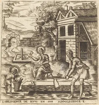Jesus the Obedient Son, by Léonard Gaultier, ink, 1578