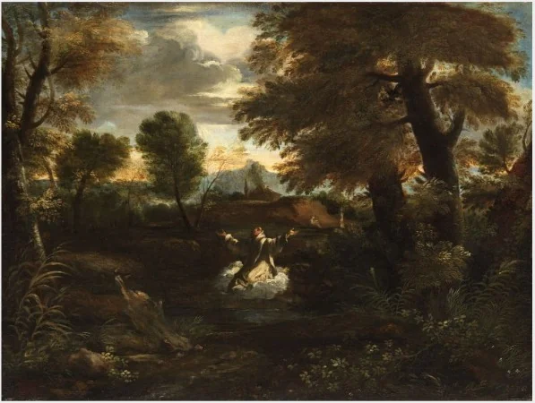 Landscape with Saint Bruno in Ecstasy, detail