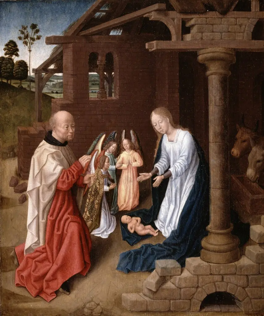 Adoration of the Christ Child, by Master of San Ildefonso, oil, 1495