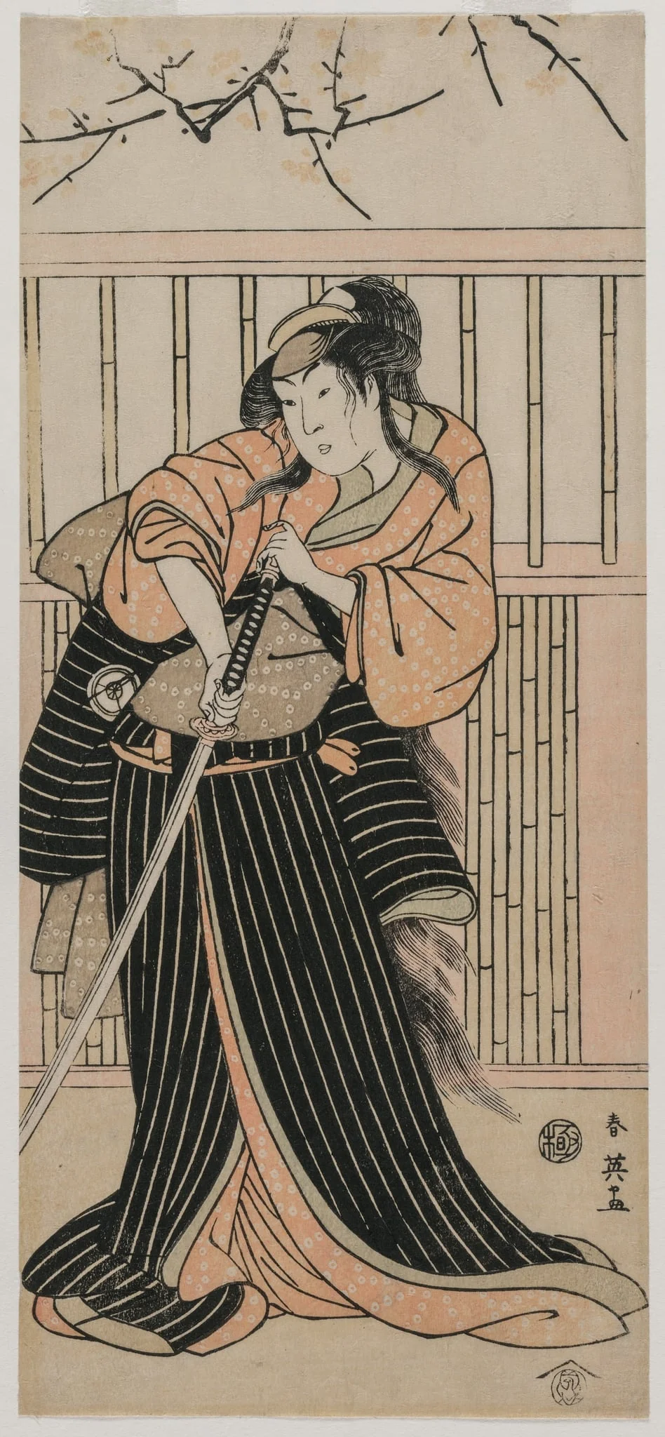 Iwai Hanshirō IV as a Woman with a Sword, detail