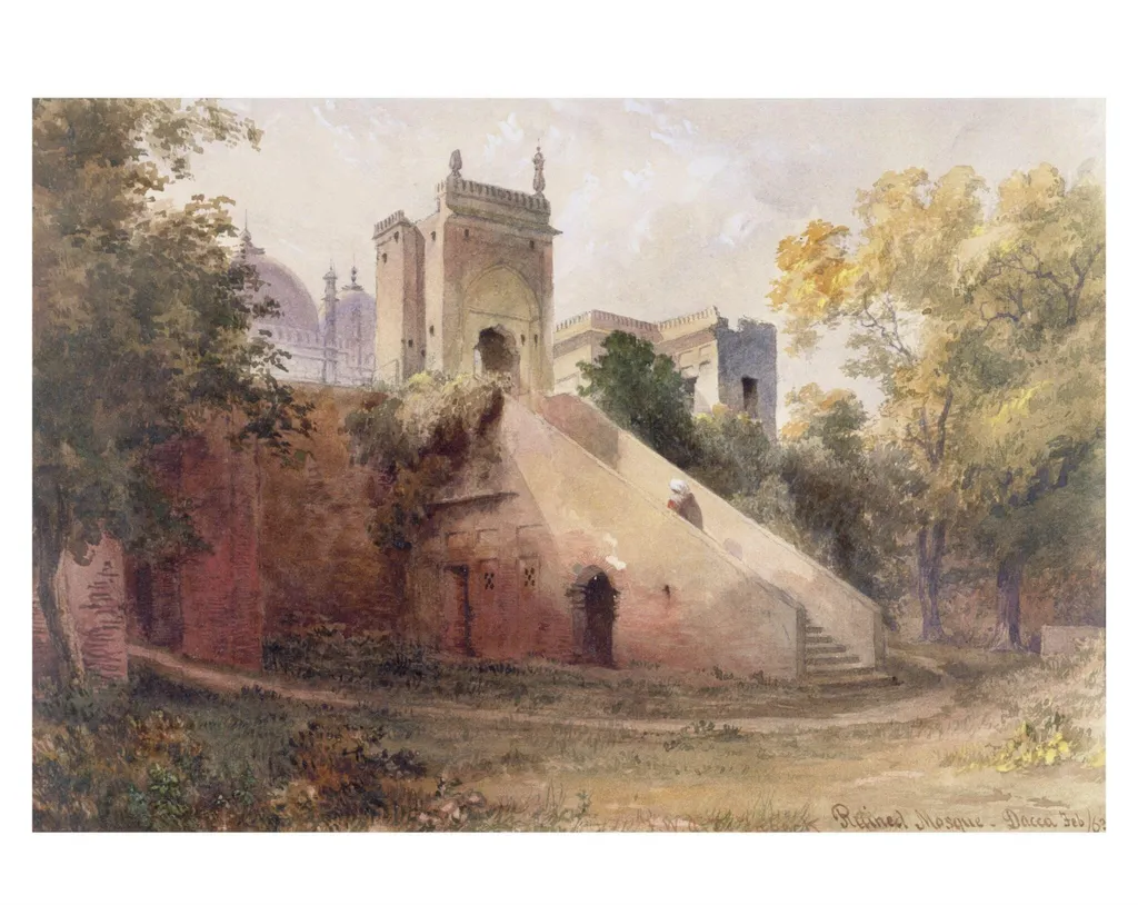 Ruined Mosque - Dacca, by Frederick William Alexander De Fabeck, paint, 1863