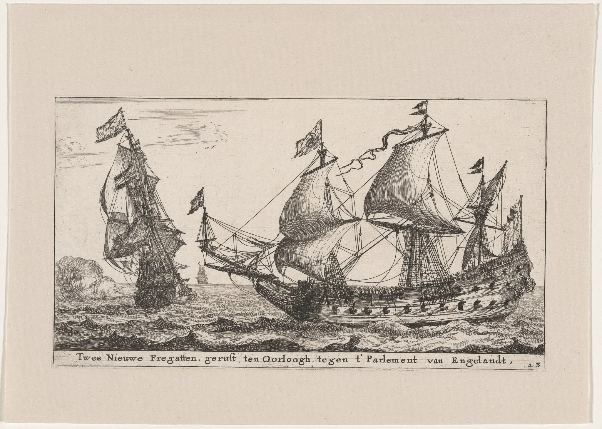 Two Dutch Frigates, detail