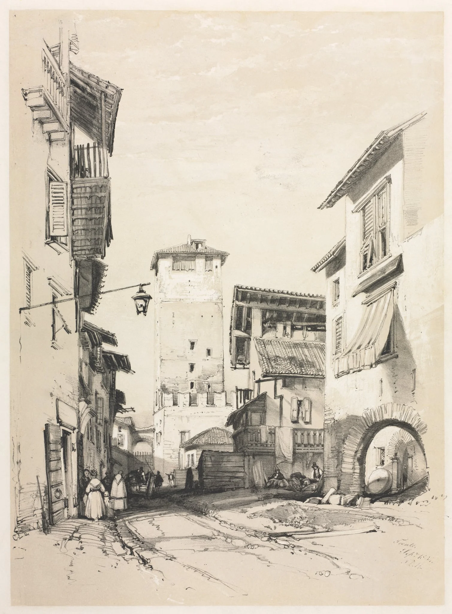 Sketches at Home and Abroad: Trento, detail