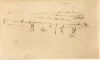 A Sketch at Dieppe, by James McNeill Whistler, ink, 1868