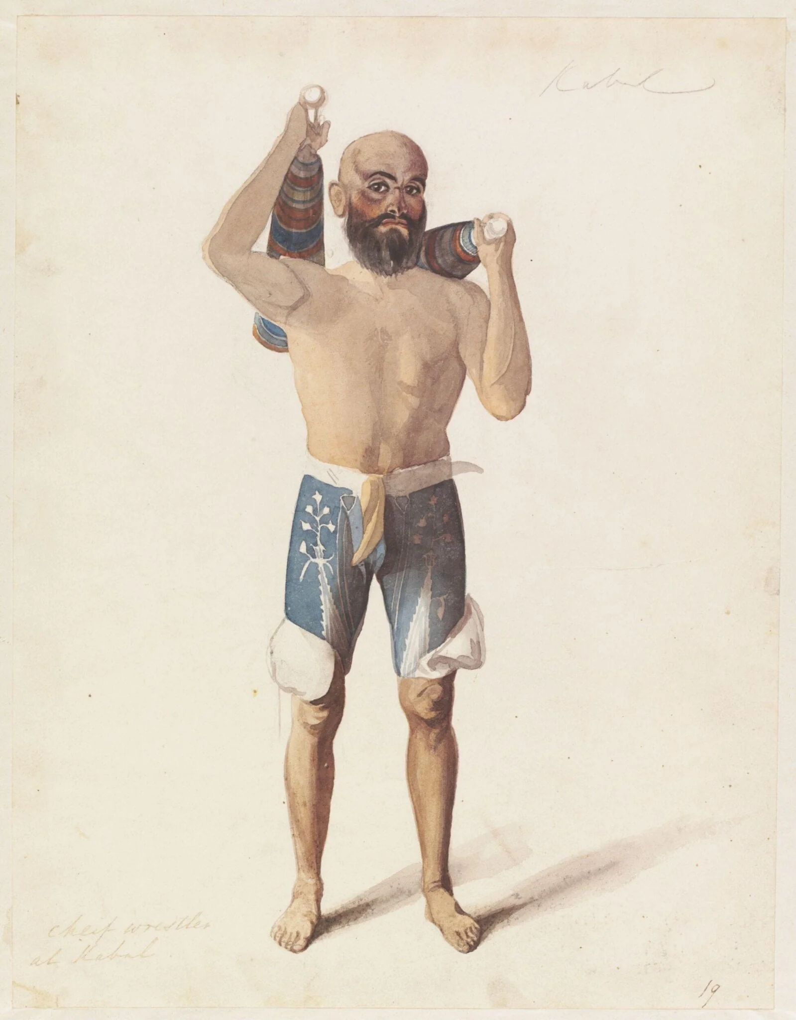 Cheif [sic]wrestler at Kabul, detail