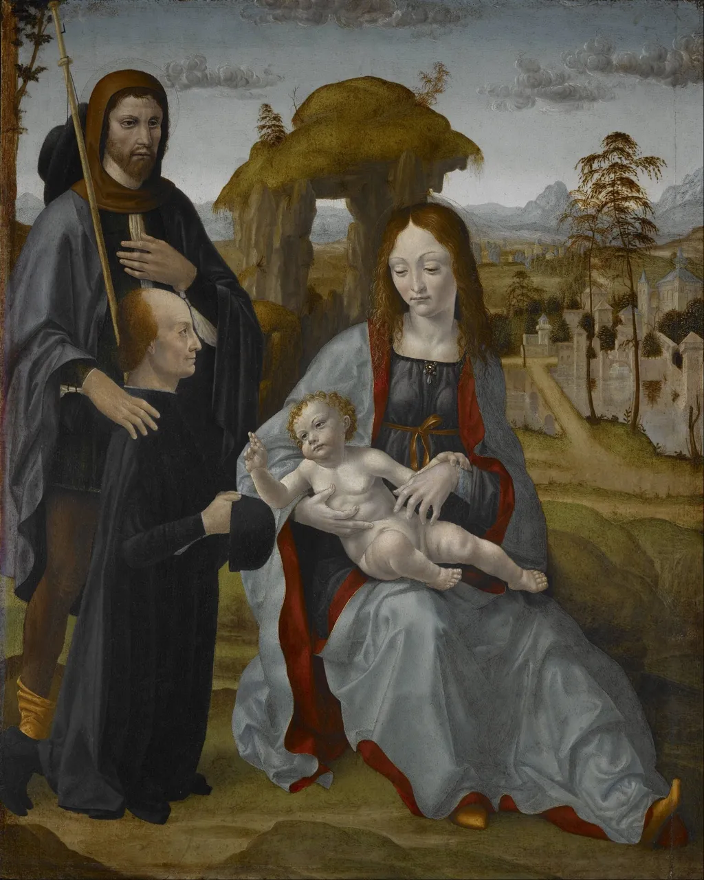 Madonna and Child with Saint and a Donor, by Master of the Pala Sforzesca, oil, 1498