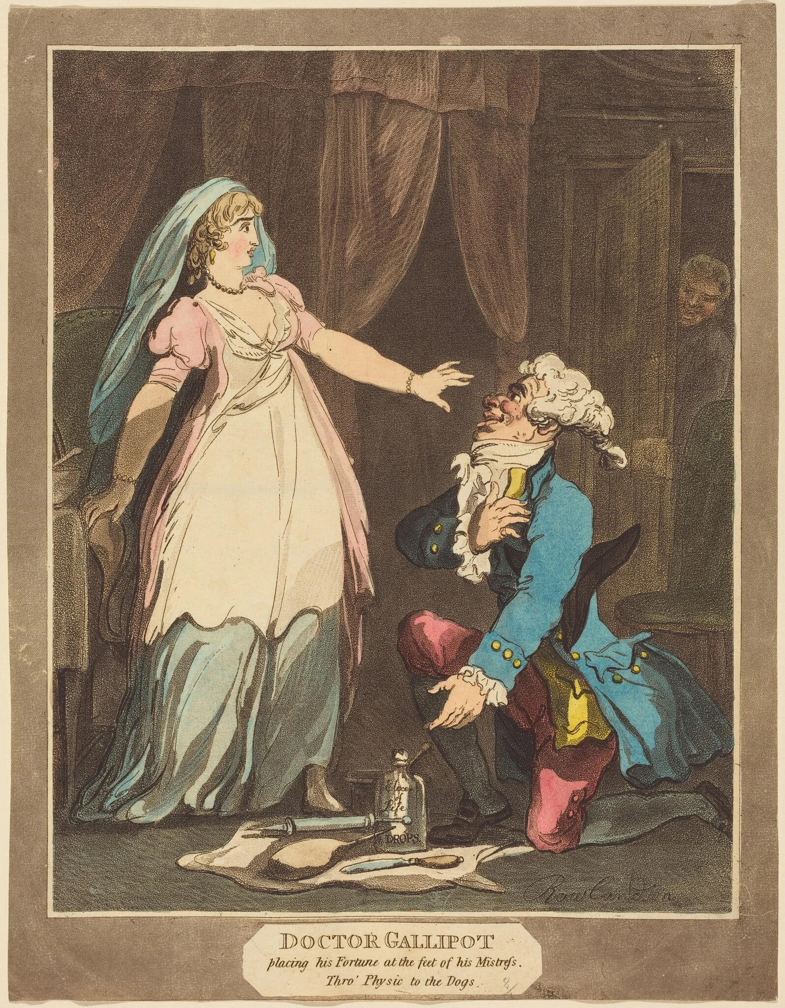 Doctor Gallipot placing his Fortune at the feet of his Mistress, detail