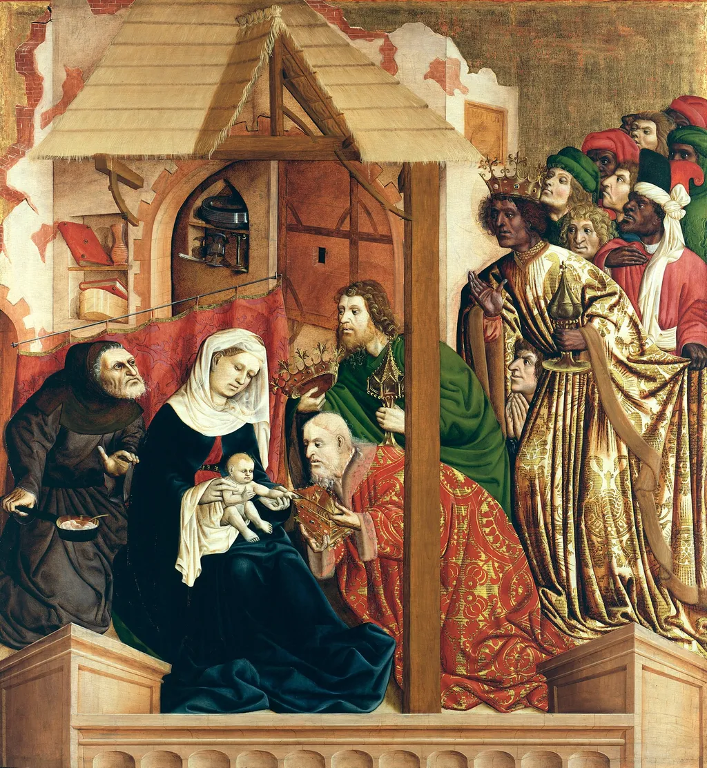 Adoration of the Kings (Wurzach altarpiece), by Hans Multscher, oil, 1437
