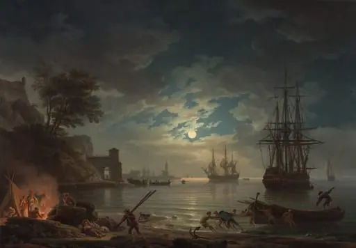 Moonlight, by Claude-Joseph Vernet, oil, 1772