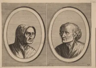 "Erlijcke Lyn" and "Snoepighe Steeve", by Lucas van Doetechum, ink, 1564