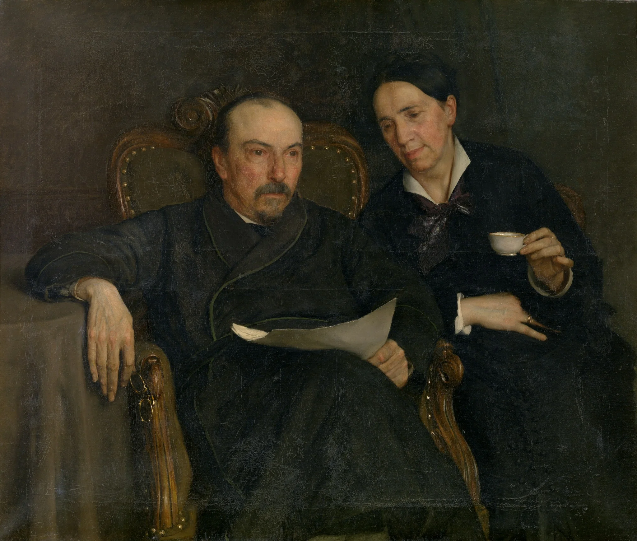 The Poet Jan Van Beers and his Wife, The Artist's Parents, detail