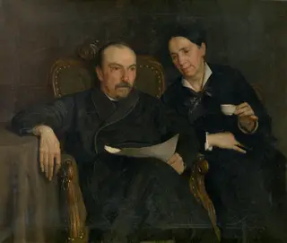 The Poet Jan Van Beers and his Wife, The Artist's Parents, by Jan van Beers, oil, 1899