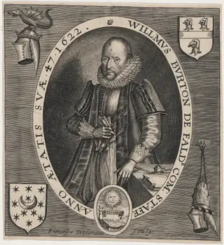 Willmus Burton de Falde (William Burton), by Francis Delaram, ink, 1622