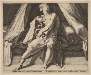 Cleopatra, by Jan Muller, ink, 1592
