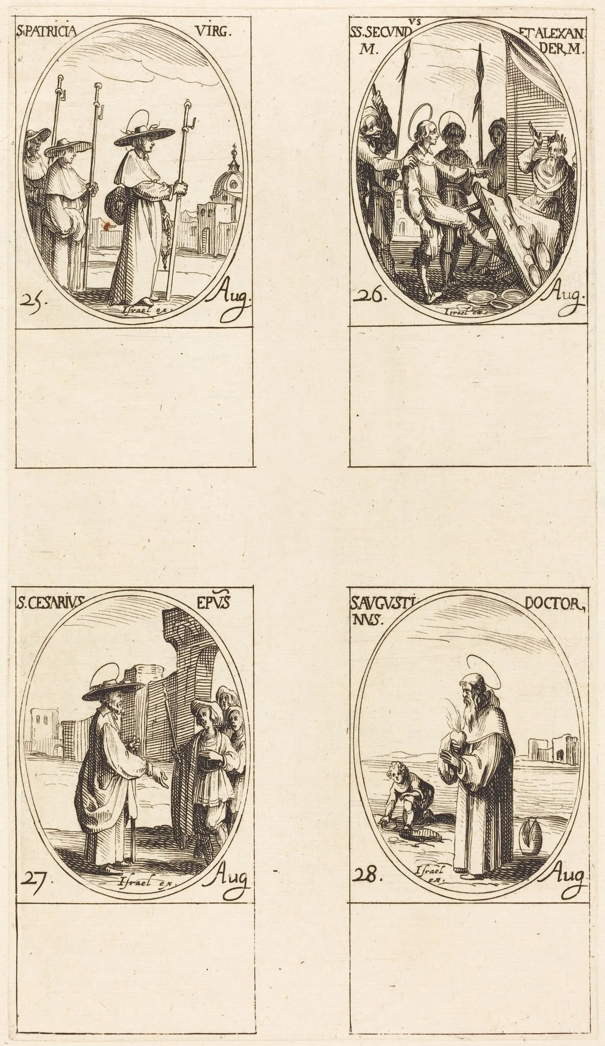 St. Patricia; Sts. Secundus and Alexander; St. Cesarius; St. Augustine, detail