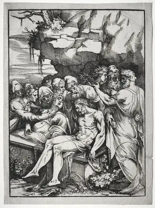 The Entombment, by Andrea Schiavone, 1554