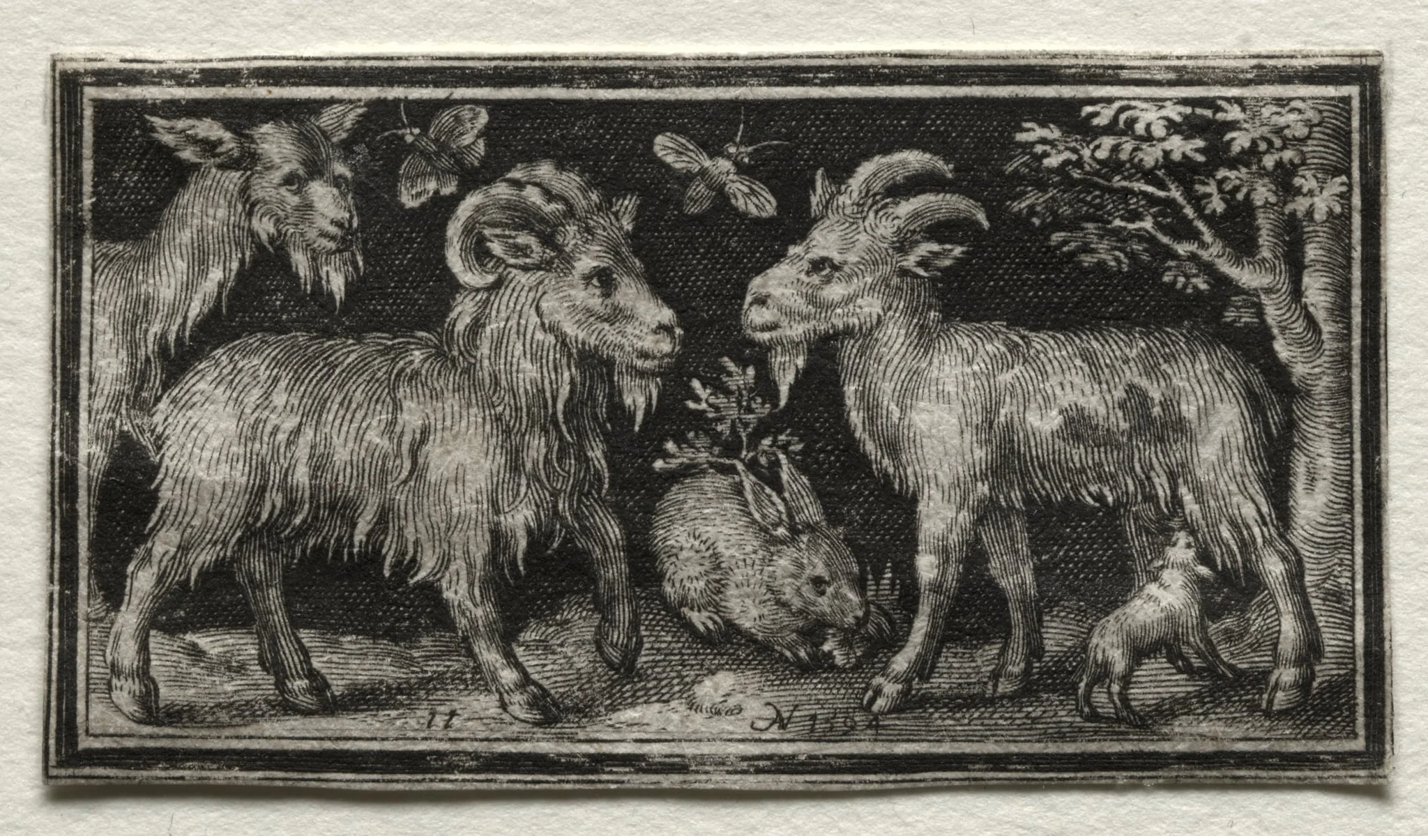 Goats and Hare, detail