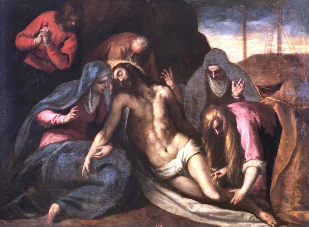 Pietá, by Palma il Giovane, oil, 1611