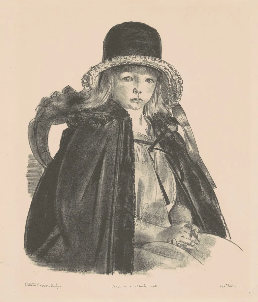 Jean in a Black Hat, by George Bellows, ink, 1924