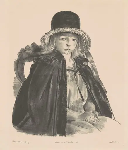 Jean in a Black Hat, by George Bellows, ink, 1924