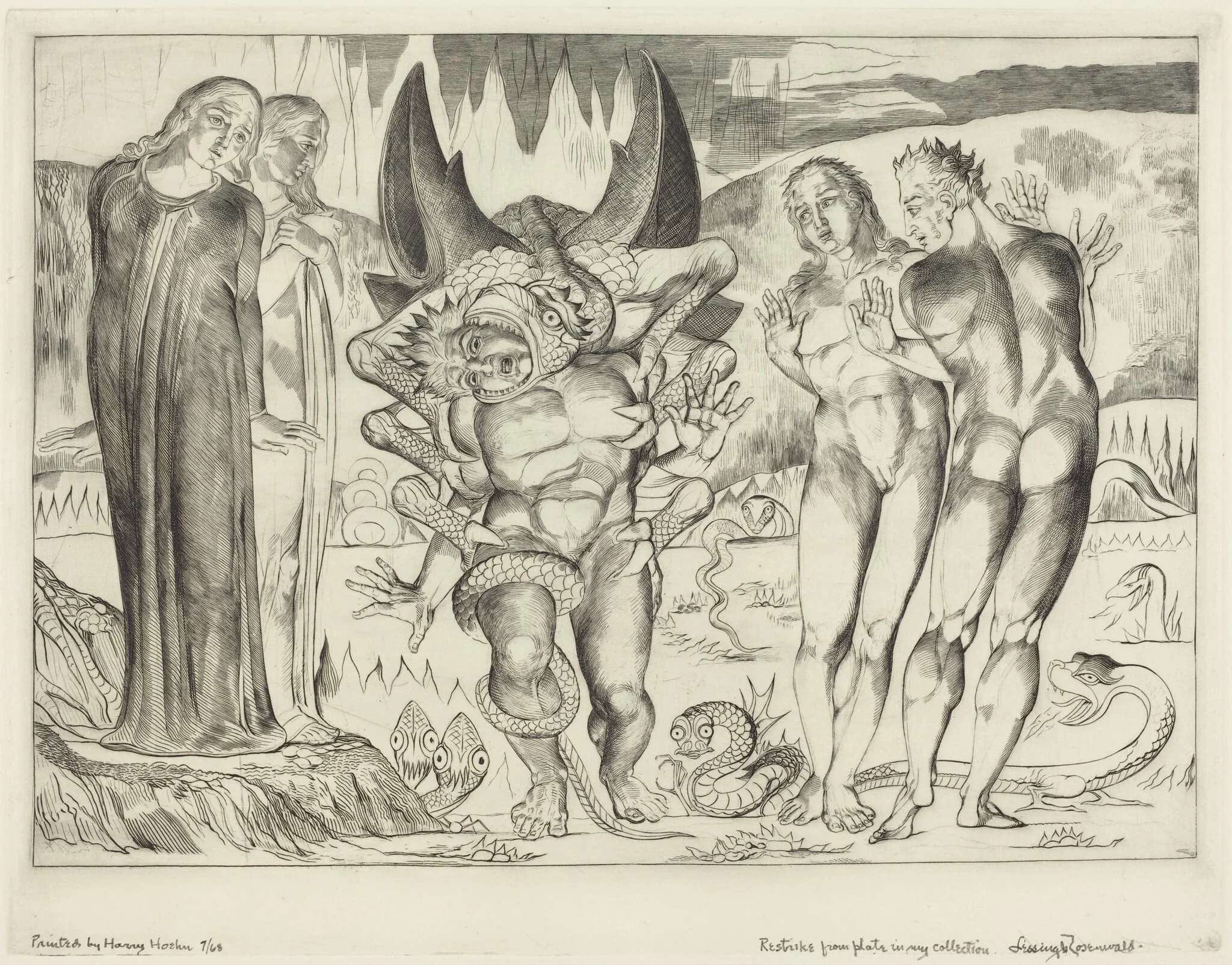 The Circle of the Thieves; Agnolo Brunelleschi Attacked by a Six-Footed Serpent, detail