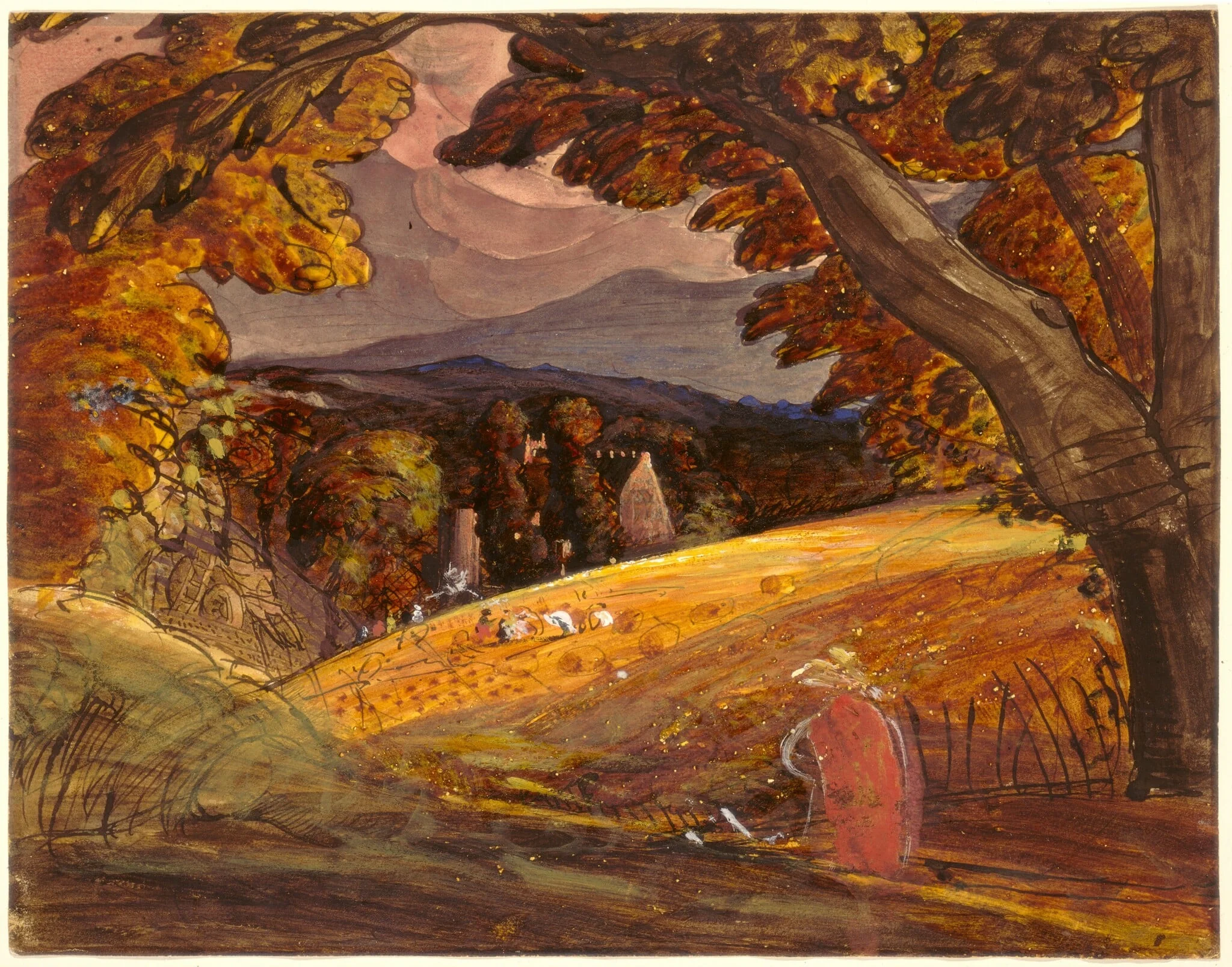 Harvesters by Firelight, detail