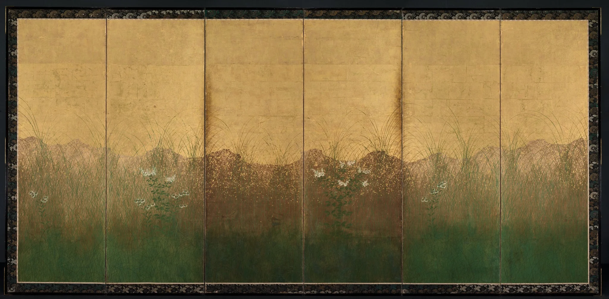 Autumn Evening with Full Moon on Musashino Plain, detail
