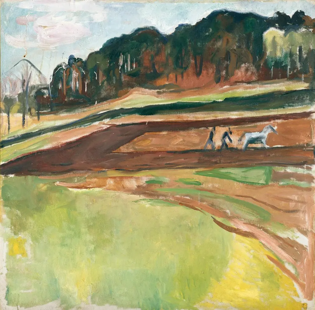 Ploughed Field, by Edvard Munch, oil, 1916