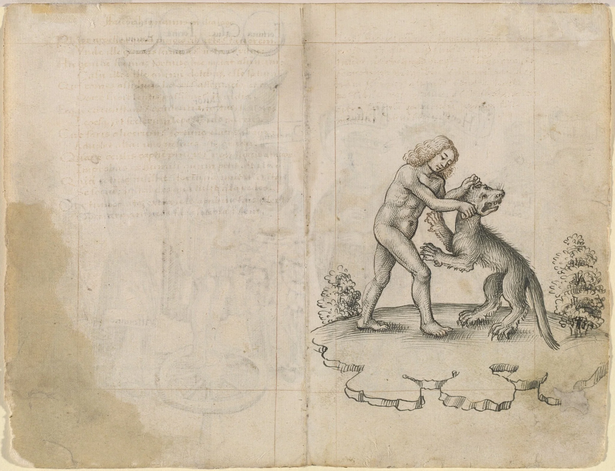 "I Am Holding a Wolf by the Ears" (verso), detail
