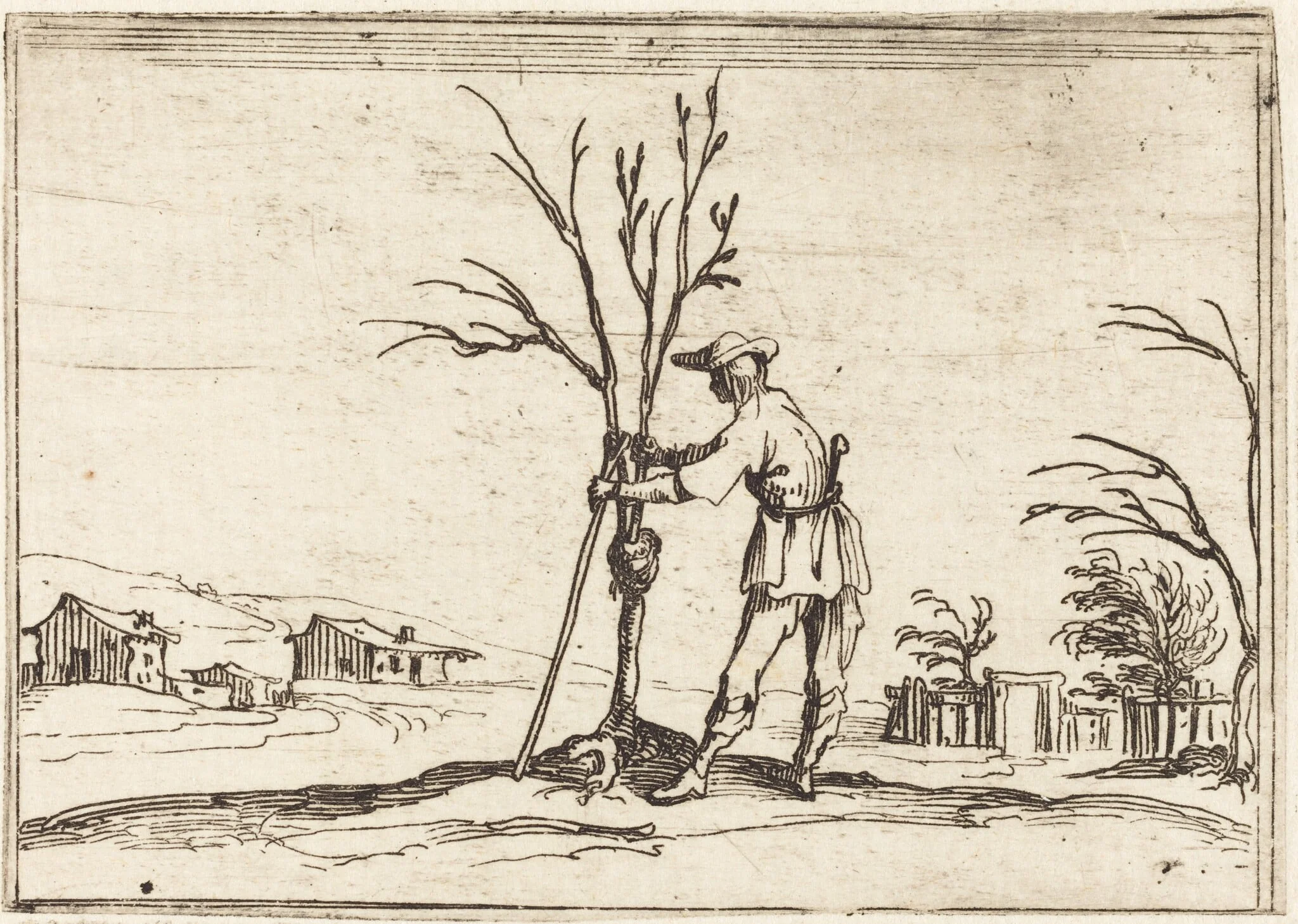 Gardener Pruning a Tree, detail