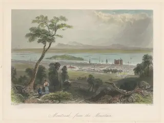Montreal, from the Mountain, by Robert Wallis, ink, 1840